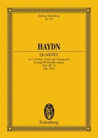 Haydn: String Quartet D major Opus 20/4 Hob. III: 34 (Study Score) published by Eulenburg